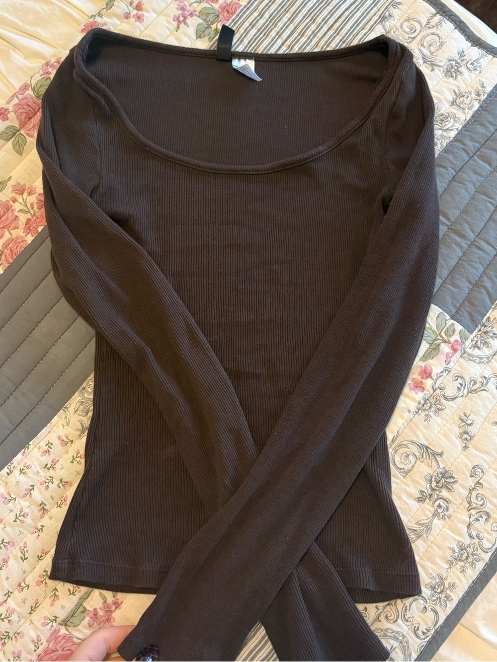 Zara ribbed brown long sleeve